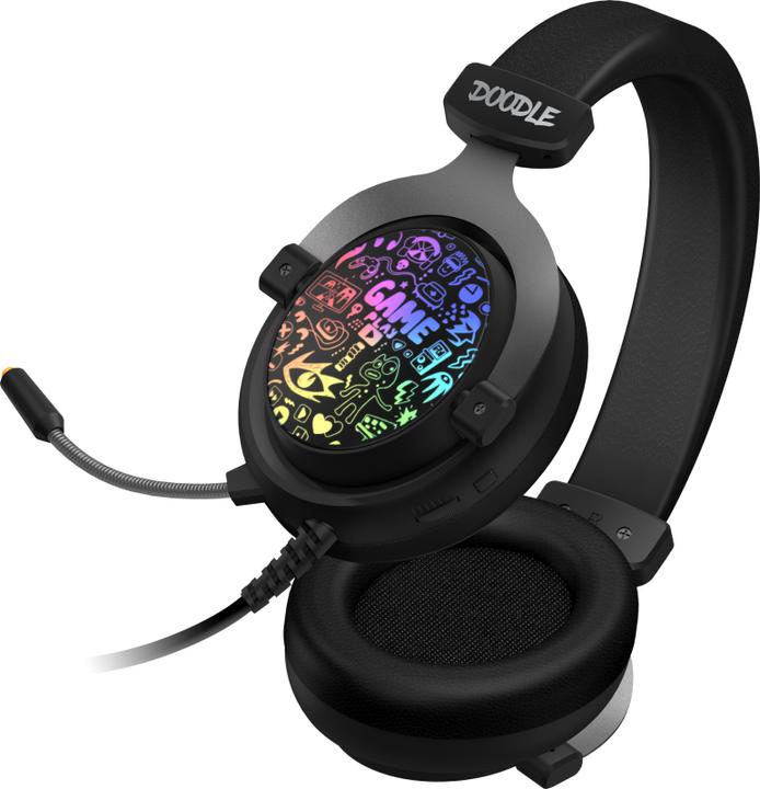 Produktbild Connect IT Słuchawki Doodle RGB Czarne (CHP-6501-BK) (Kabelgebunden)