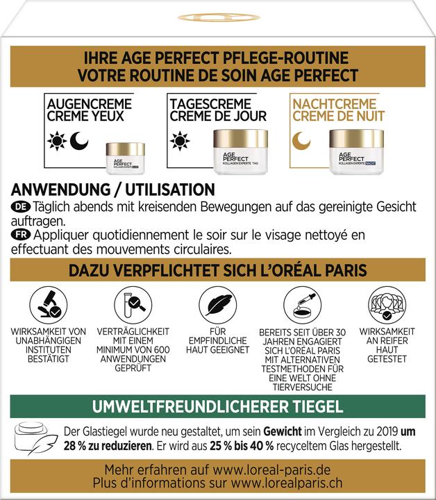 Valeurs nutritives et ingrédients L'Oréal Paris Loreal, Alter Perfect Pro-Collagène Expert, crème de nuit, 50 ml (50 ml, Crème de nuit)