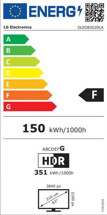 Energie-Label LG OLED83G29LA (83", G2)