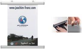 Produktbild Franken Plakatleiste, Aluminium, silber, Länge: 600 mm passend für DIN A0, zwei verstellbare Aufhängeösen (A1, 1 x)