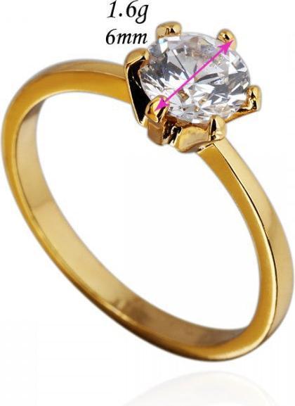 Actual product image Hermex Gold ring RGP with cubic zirconia - Golden size 53 (53)