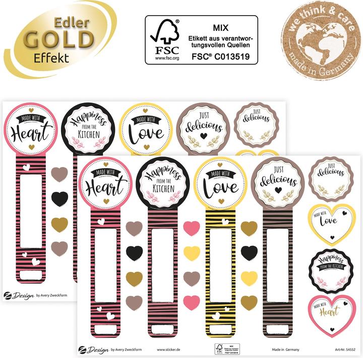 Actual product image Avery Motif sticker A5 KITCHEN seal sticker