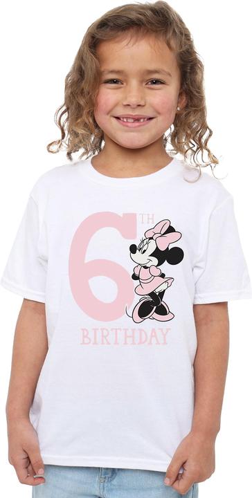 Actual product image Disney Childrens/Kids Minnie Mouse 6th Birthday T-Shirt (128)
