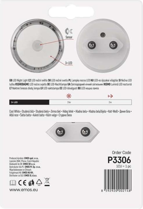 Nutritional values and ingredients Emos LED night light P3306, light sensor, mains operated