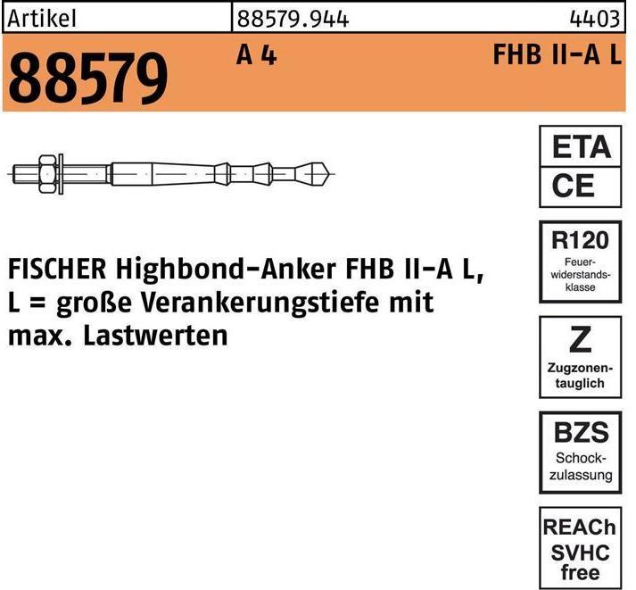 Productafbeelding Fischer Highbond anker R 88579 M 12 x 100/ 60 A 4 (10 Pcs.)