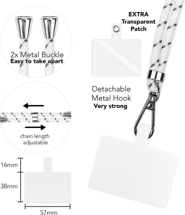 Produktbild Nalia Universal Handykette zum Umhängen mit Pad