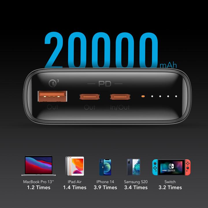 Actual product image Veger TC100 VG-W2032C-100 20000mAh powerbank 130W (20000 mAh, 100 W, 74 Wh)