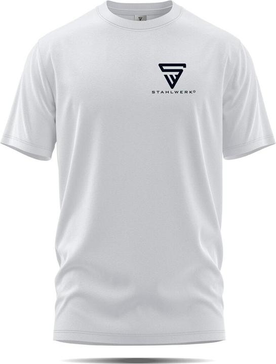 Image du produit Stahlwerk T-shirt Blanc Taille L Chemise à manches courtes avec logo imprimé 100% coton (L)