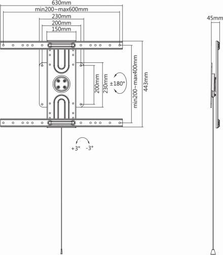 Produktbild Sbox Fernseher Feststehende Flachbildschirm-LED-TV-Halterung 37"-70" 50kg PLB-1246F (Wand, 70", 50 kg)