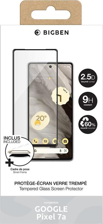 Actual product image Bigben Screen protector for Google Pixel 7a made from 2.5D tempered glass (1 Piece, Google Pixel 7a)