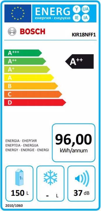 Energie-Label Bosch Hausgeräte Kir18nff1 (150 l)