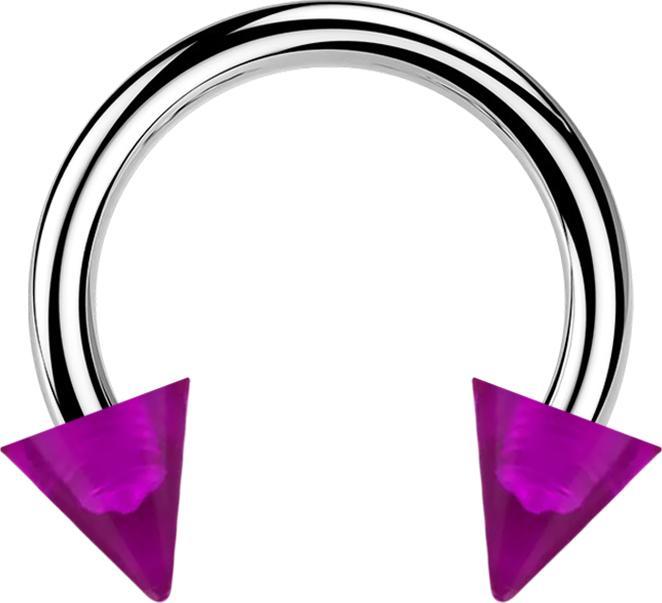 Produktbild Star Piercing Micro Circular Barbell silber mit zwei Cones violett transparent (ohne Messing, Acryl, Chirurgenstahl 316L)