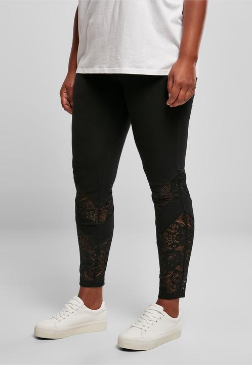 Immagine prodotto Urban Classics Leggings donna a vita alta con inserto in pizzo (4XL)