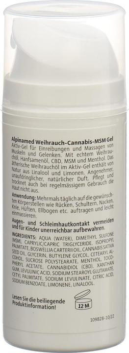 Valeurs nutritives et ingrédients Alpinamed Encens Cannabis (1 x, 100 ml, 161 g)