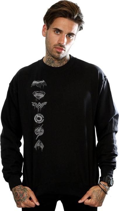 Actual product image Mens Justice League Movie Sprayed Emblems Sweatshirt (XL)