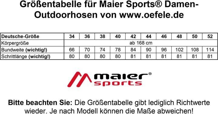 Produktbild Maier Sports leichte Damen-Outdoorhose "Karwendel" Wanderhose Funktionshose (teak) (48)