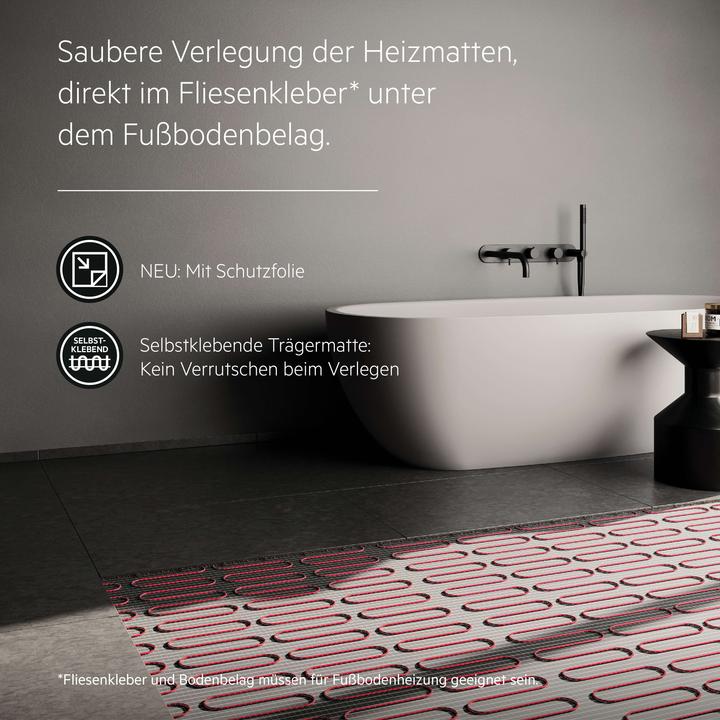 Produktbild AEG Haustechnik Wellness Thermo Boden TBSG 200/0.6, elektr. FBH, Heizmatte 0,6 m², für geflieste Duschen, 200 W/m²
