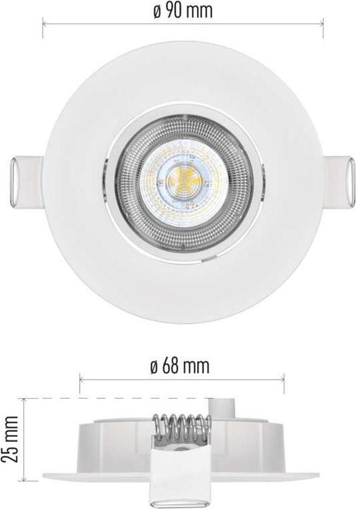 Immagine prodotto Emos Spot LED a soffitto Bianco esclusivo, rotondo, 5W bianco caldo (450 lm)