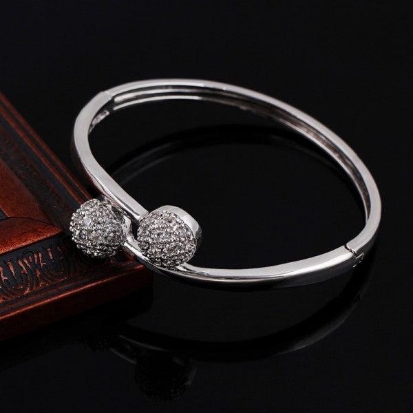 Produktbild Hermex LUXUS mit Platin veredelt Armreifen Armband Charms Zirkonia - Platin (Kupfer-Nickellegierung)