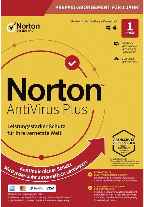 Immagine prodotto Norton AntiVirus Plus (1 Utente, 12 mesi)