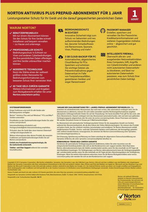 Immagine prodotto Norton AntiVirus Plus (1 Utente, 12 mesi)