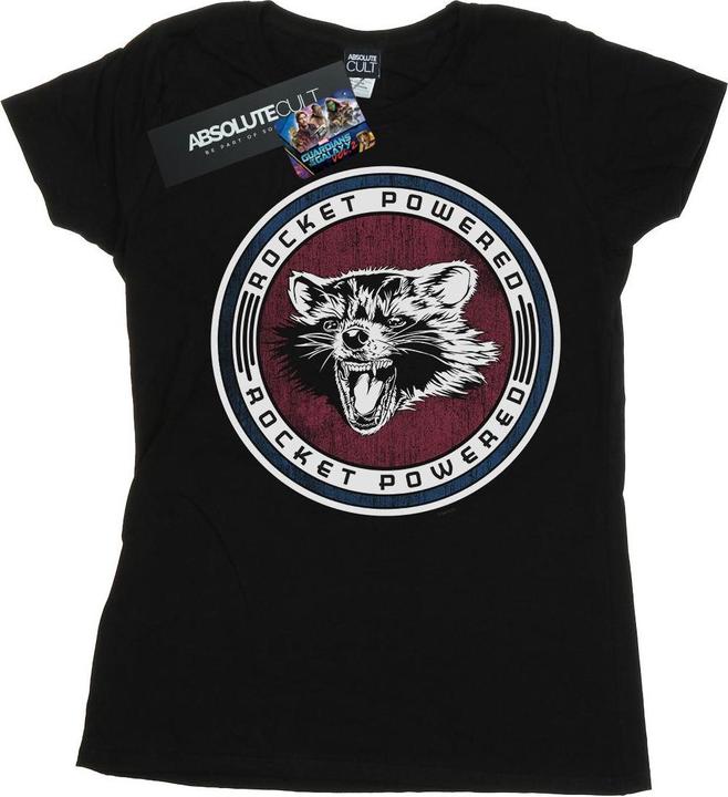 Actual product image Womens/Ladies Guardians Of The Galaxy Rocket Powered Cotton T-Shirt (M)