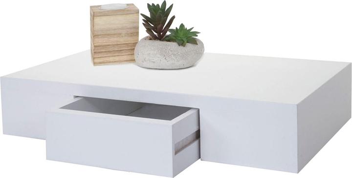 Image du produit Swisshandel24 Étagère murale Oise, Étagère suspendue avec tiroir, 40cm - blanc