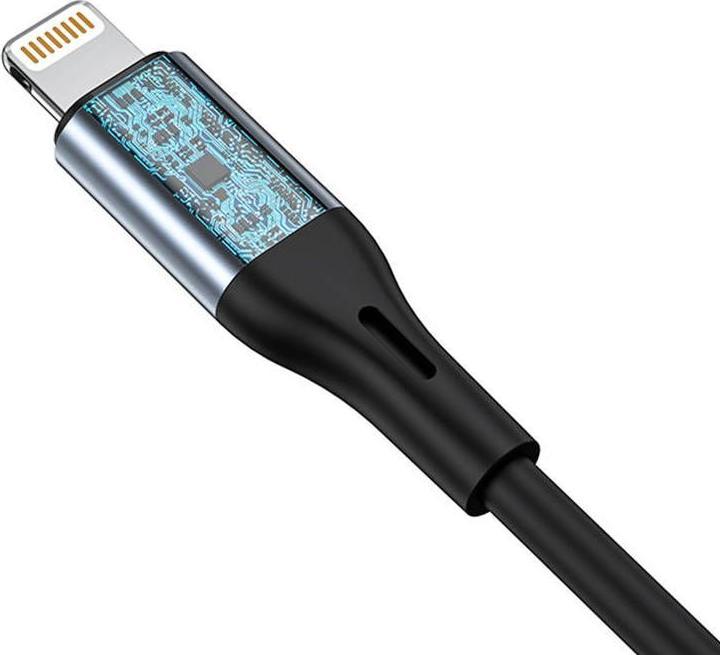 Productafbeelding Vipfan L05 Lightning naar mini-jack 3,5mm AUX-kabel, 1m (grijs) (1 m, Bliksem)