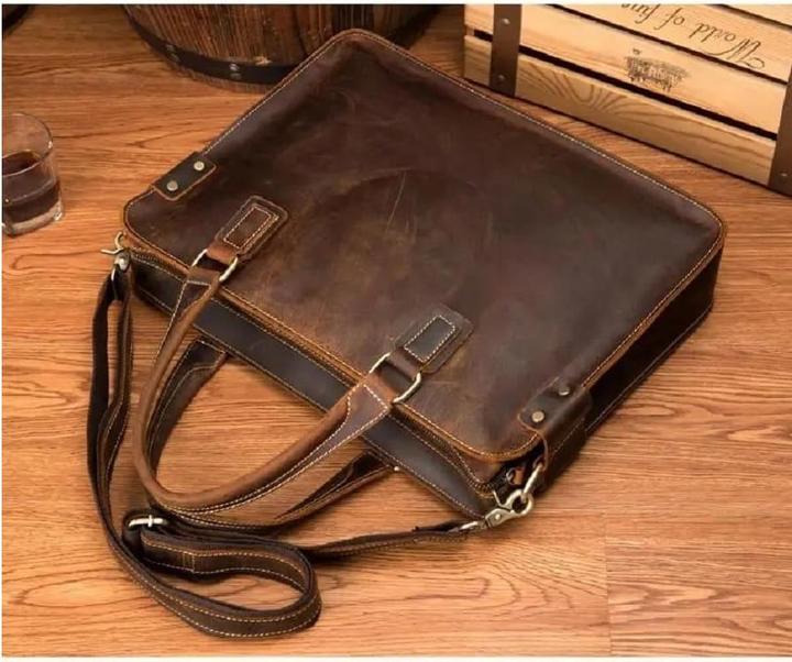 Actual product image Only-Bags.Store Leather Briefcase, Leather Messenger Bag, Laptop Bag