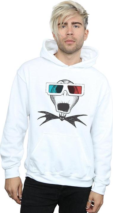 Actual product image Disney Mens Nightmare Before Christmas Jack Skellington 3D Glasses Hoodie (L)