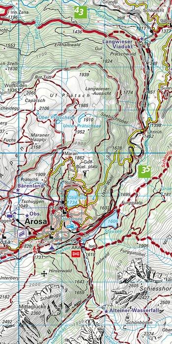 Actual product image Hiking map 35 Arosa - Lenzerheide Savognin