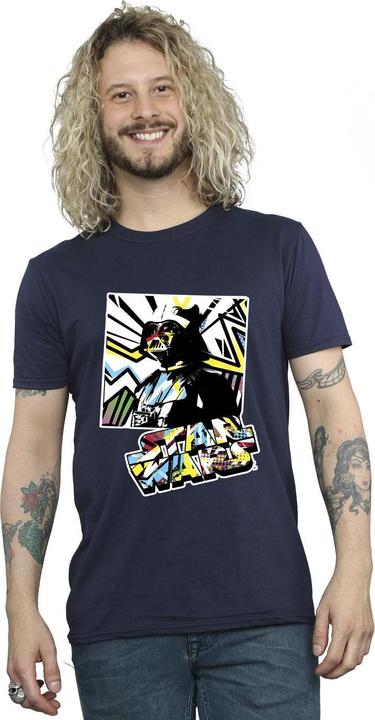 Actual product image Star Wars Mens Vader Water Colour Pop Art T-Shirt (XL)