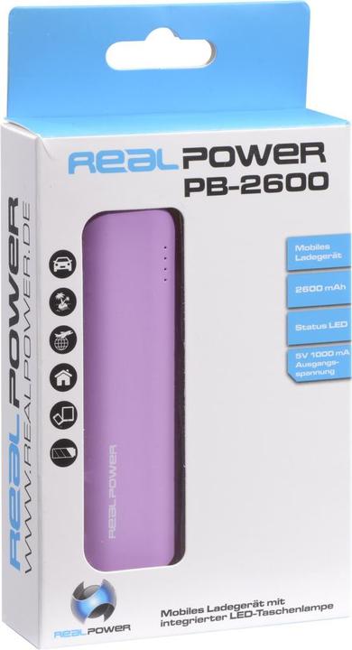 Produktbild RealPower PB2600 (2600 mAh, 9.62 Wh)