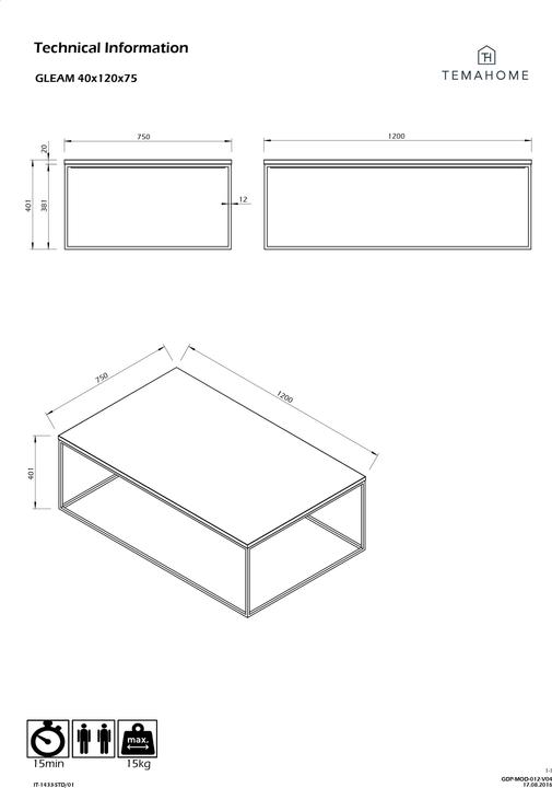 Actual product image Temahome gleam (120 x 75 x 40 cm)