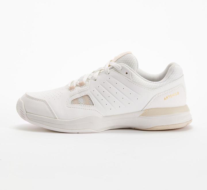 Artengo Damen-Tennisschuhe Sandplatz Ts500 Weiss Beige
