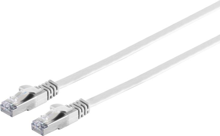 Image du produit S-Impuls Lot de 2 câbles réseau Cat 7, câble plat, 2x RJ45 mâles, blanc, 15 m (U/FTP, CAT6a, 15 m)
