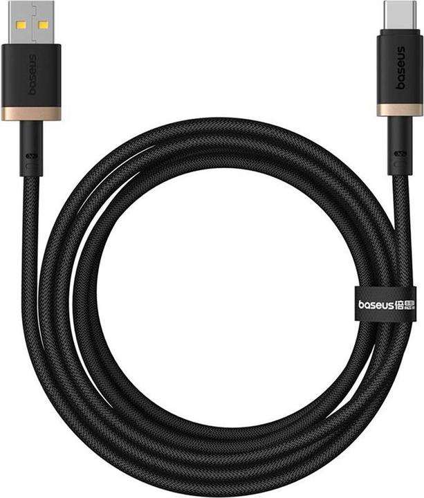 Actual product image Baseus Dura USB type A to type C 60 W fast charging cable 2 m black gold (2 m, USB 3.0)