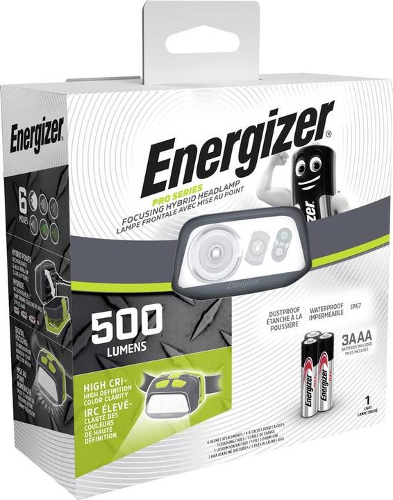 Actual product image Energizer PRO Series Hybrid LED headlamp battery-powered 500 lm E303955100 (500 lm)
