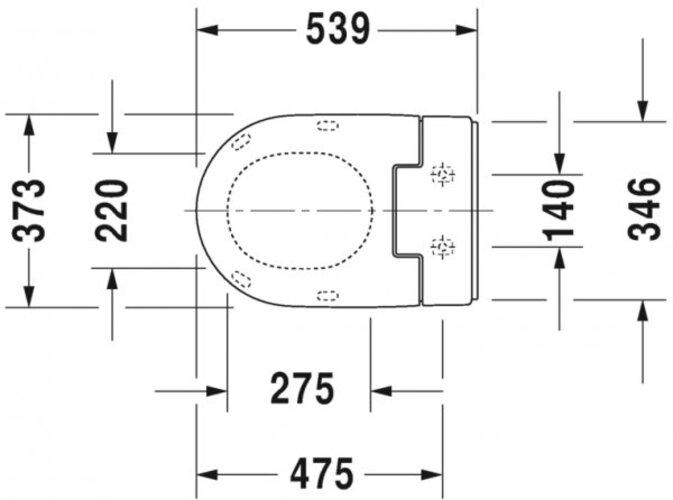 Actual product image Duravit SensoWash shower toilet seat for ME by Starck, Starck 2 and Starck 3 white with soft-closing