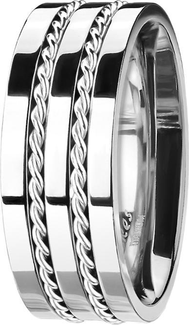 Produktbild Star Piercing Ring silber mit zwei Stahldrat linien (69, 925 Silber)