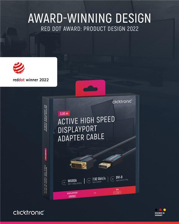 Actual product image clicktronic DisplayPort — DVI (3 m, DVI, DisplayPort)