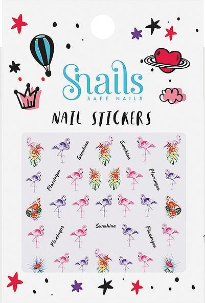 Actual product image Snails Nail Sticker Flamingos
