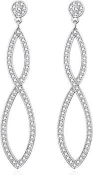 Agato - Elegant dangling earrings with zircons AGT-E034PW