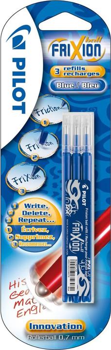 Immagine prodotto Pilot Set di 3 ricariche Frixion blu (Mine di ricambio, Blu, 0.40 mm)