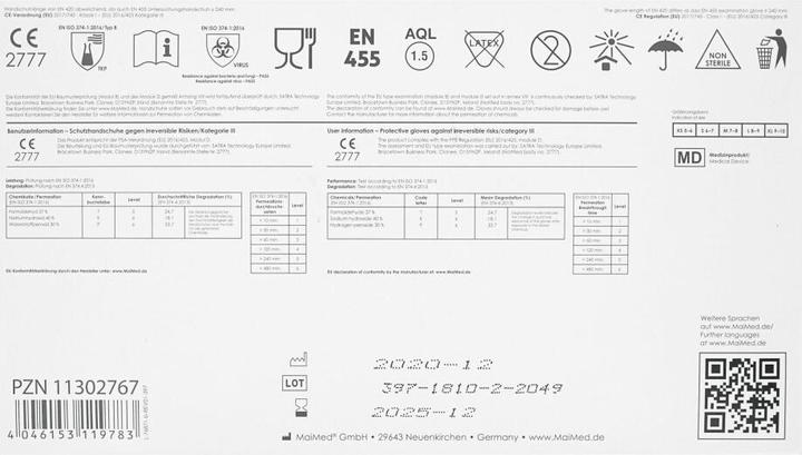 Produktbild 3A Maimed Solution Nitril-Handschuhe, 100 Stück, Grösse XL, blau (XL)