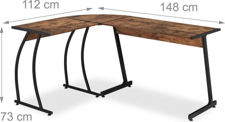 Actual product image Relaxdays corner desk (148 x 112 x 73 cm)