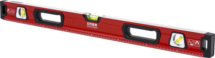 Stier Premium spirit level with magnet and three spirit levels 800 mm ±0.5 mm/m (80 cm)