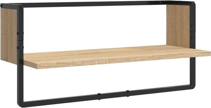 Actual product image VidaXL 4-piece wall shelf set with rods Sonoma oak (65 x 25 x 30 cm)