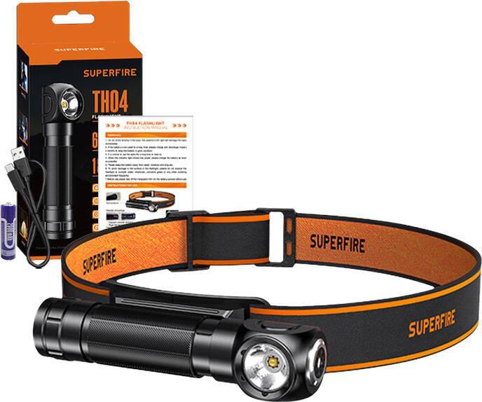Image du produit Superfire Lampe frontale 2 en 1 TH04, 600lm, USB-C (600 lm)
