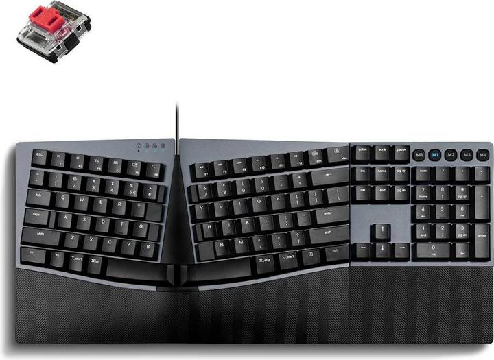 Produktbild Perixx PERIBOARD-535 DE RD, Kabelgebundene ergonomische mechanische Tastatur (DE, Kabelgebunden)
